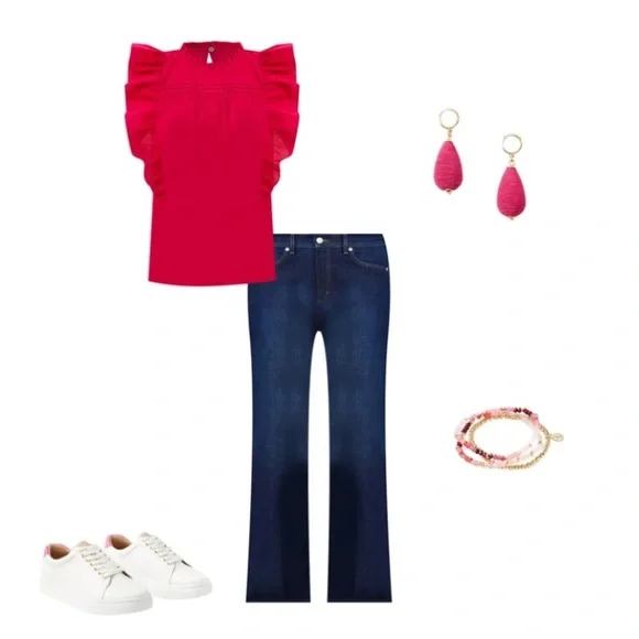 Pintucked Ruffle Shell - Picture 8 of 8